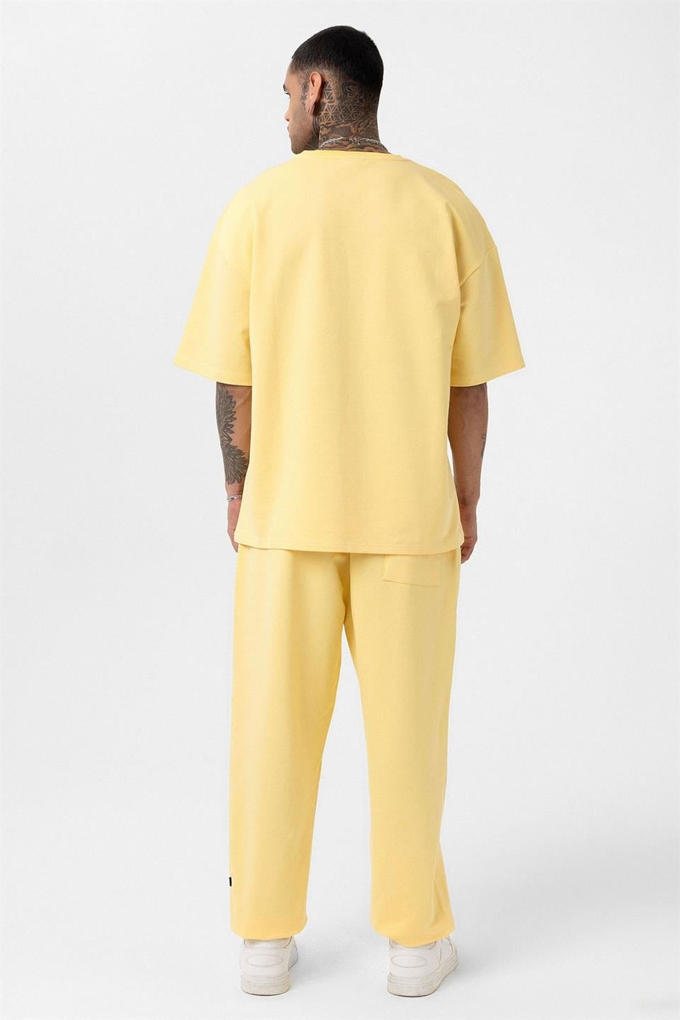 Basic Oversized Sweatsuit Set with Elastic Cuffs