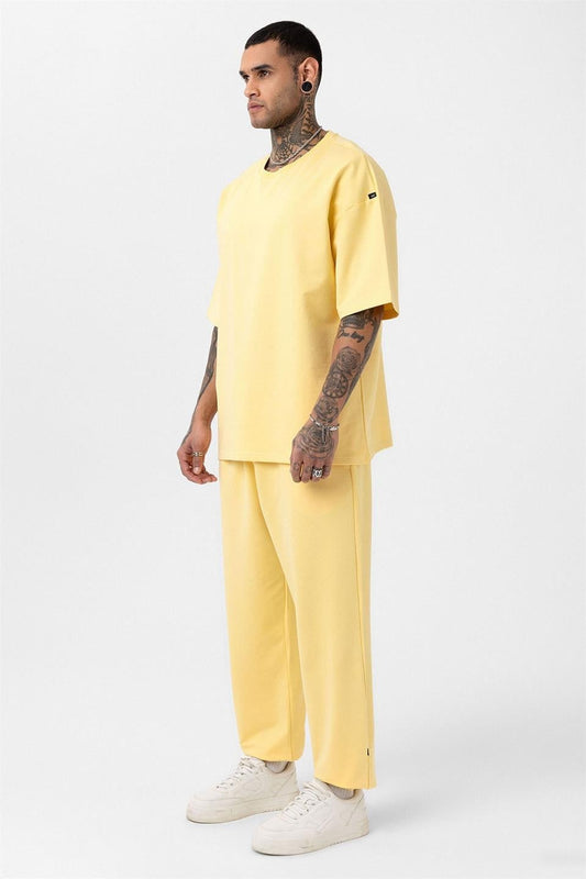Basic Oversized Sweatsuit Set with Elastic Cuffs