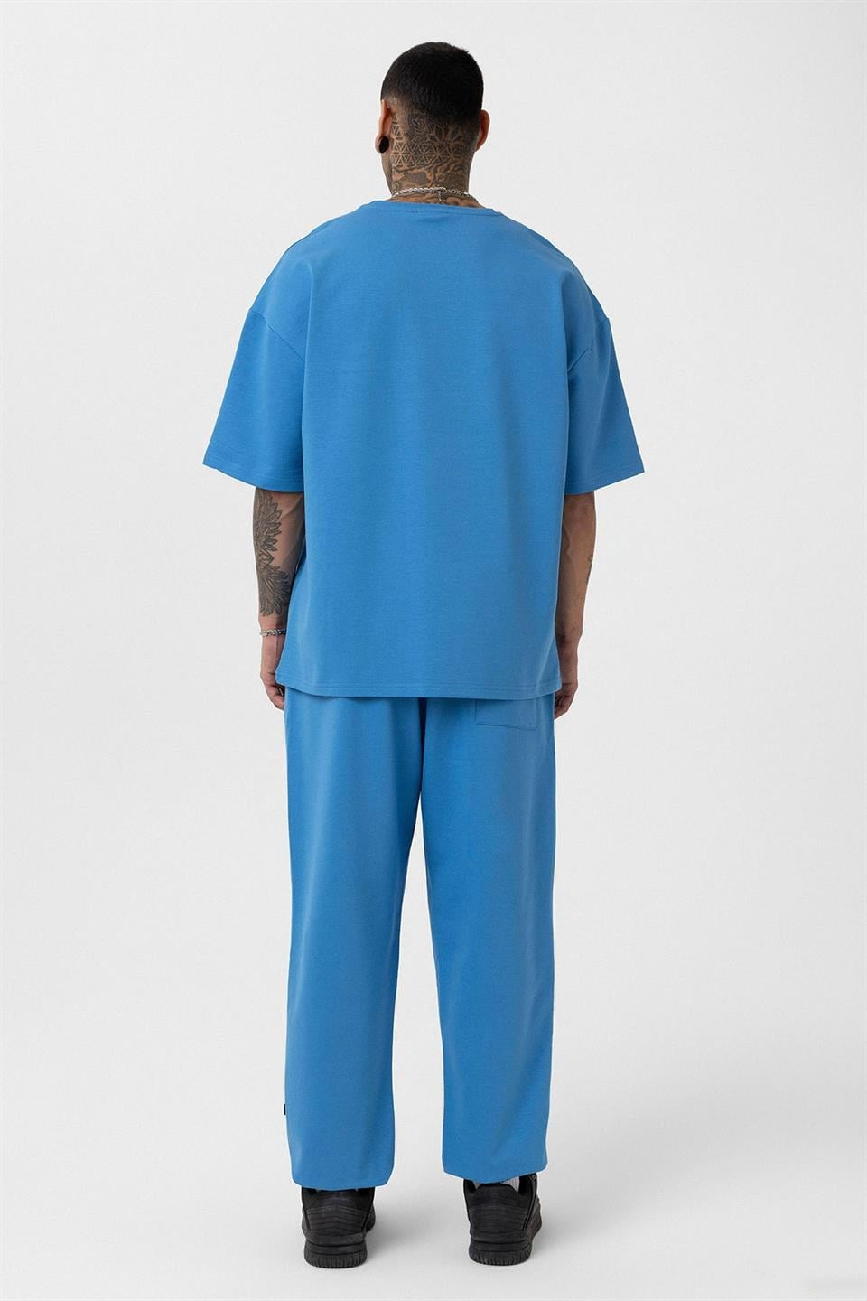 Basic Oversized Sweatsuit Set with Elastic Cuffs