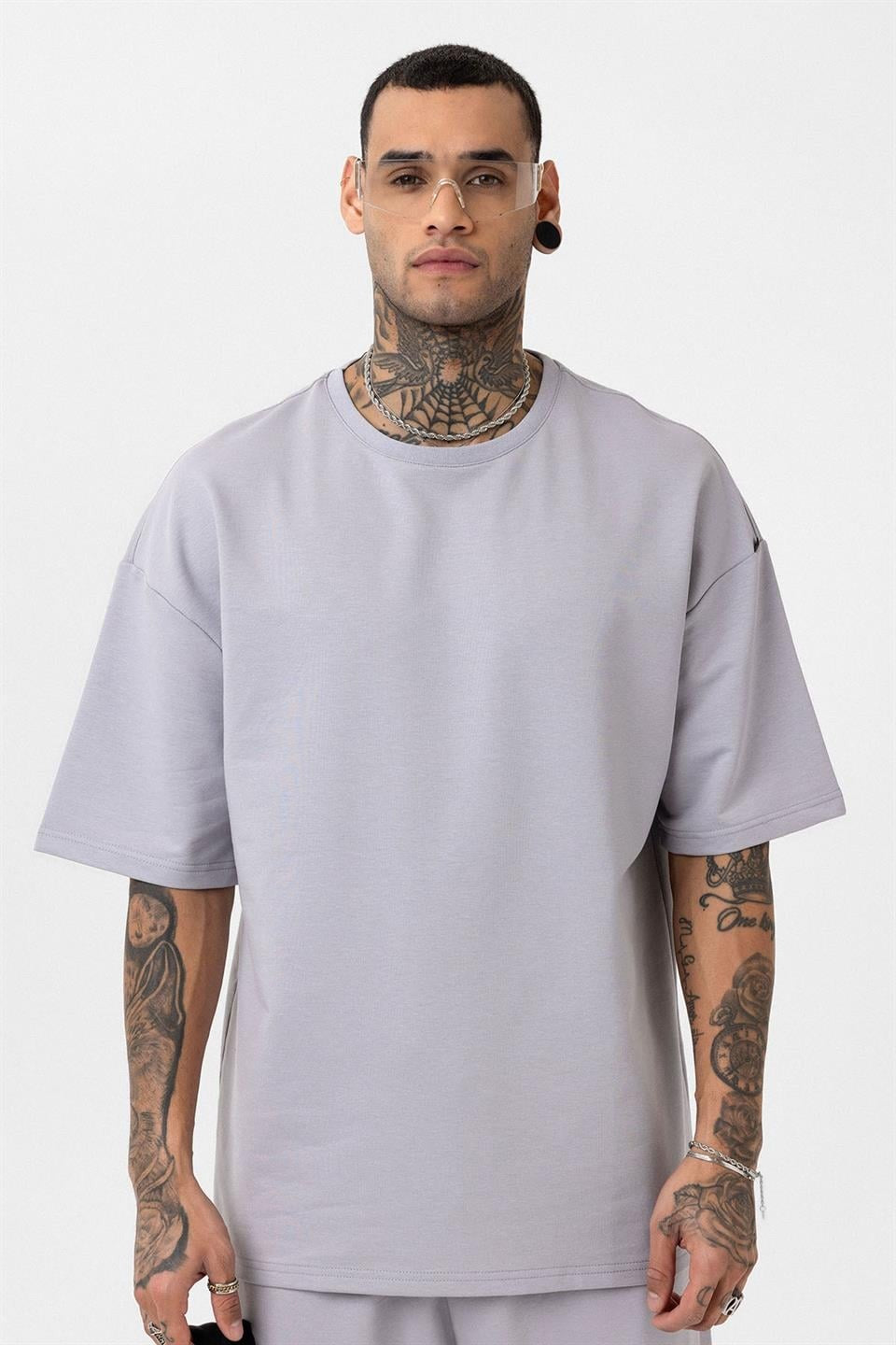 Basic Oversized Sweatsuit Set with Elastic Cuffs