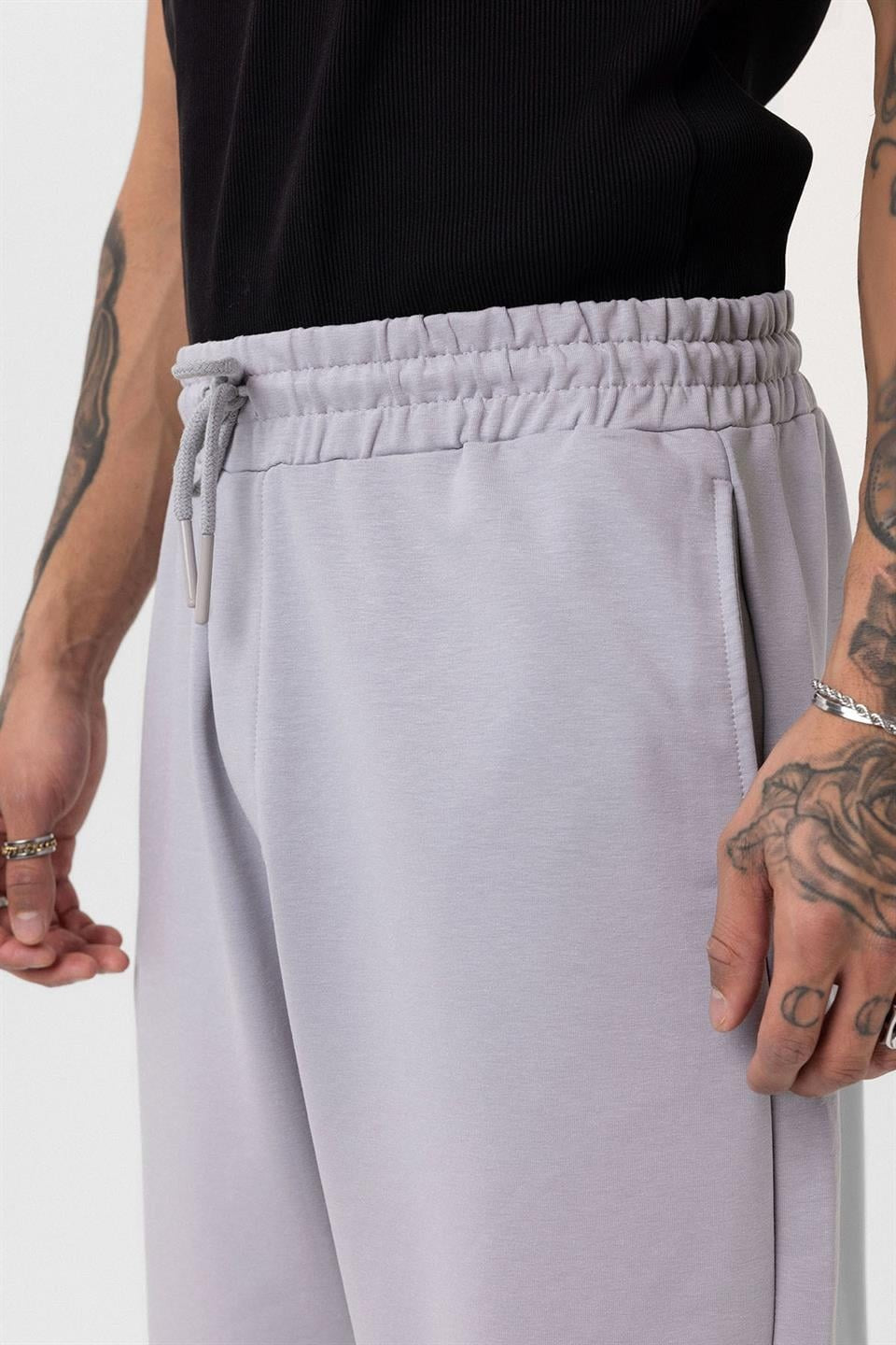 Basic Oversized Sweatsuit Set with Elastic Cuffs