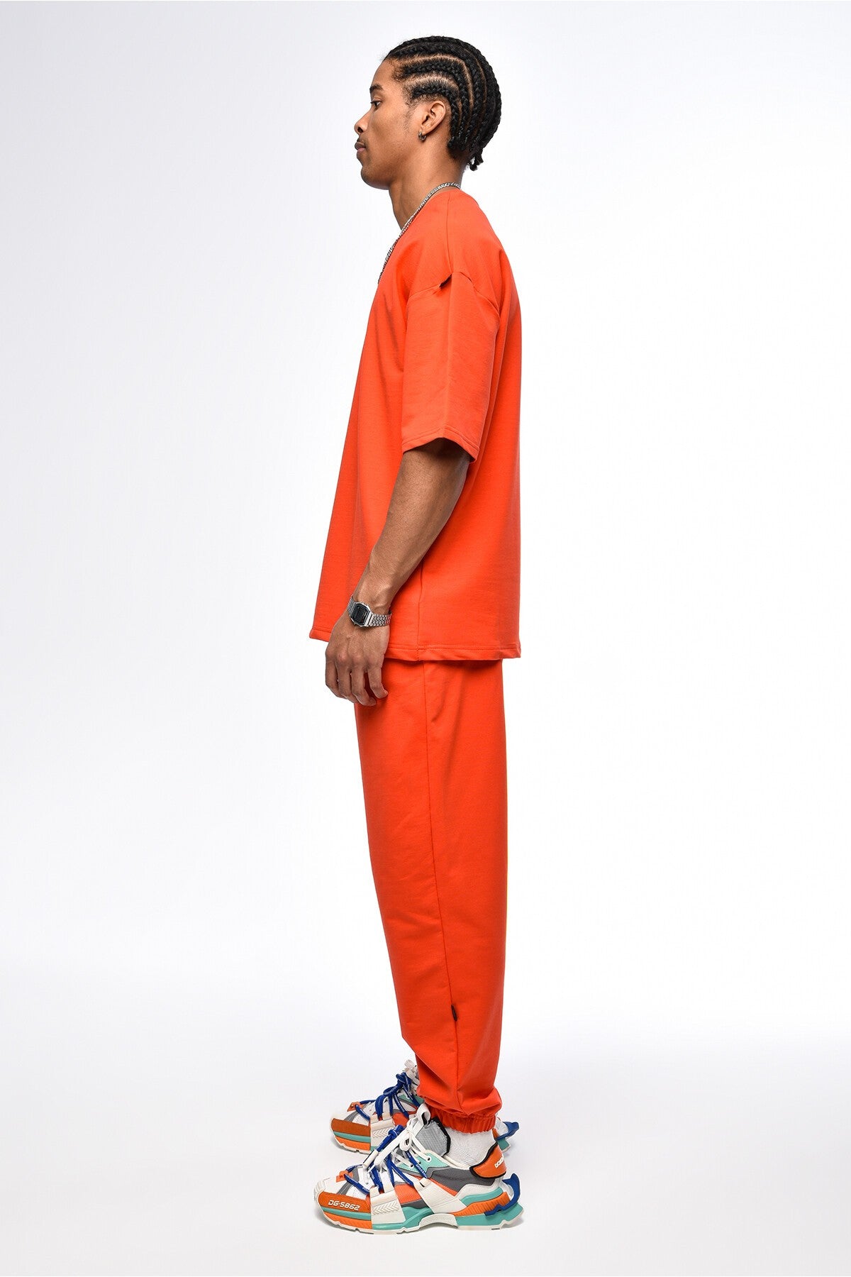 Basic Oversized Sweatsuit Set with Elastic Cuffs