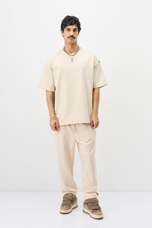 Basic Oversized Sweatsuit Set with Elastic Cuffs