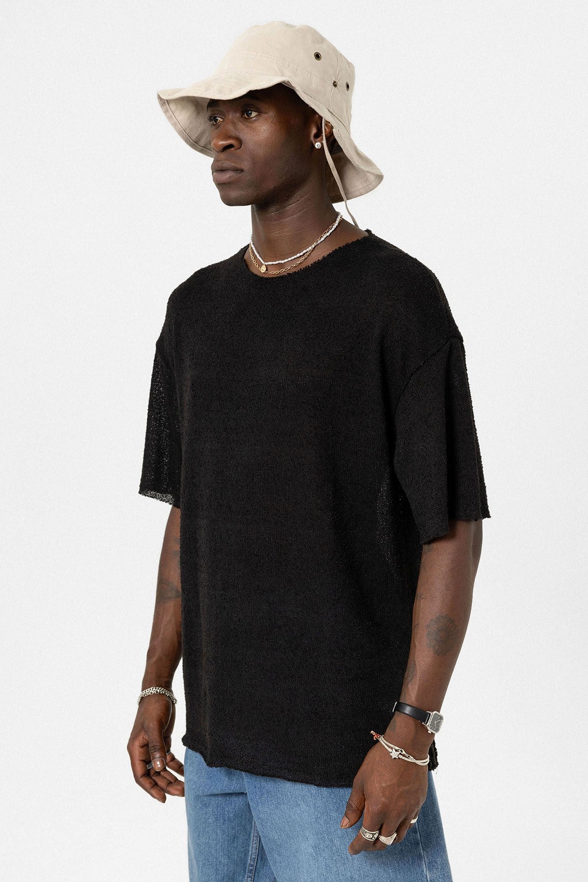 Basic Oversized Knit T-Shirt