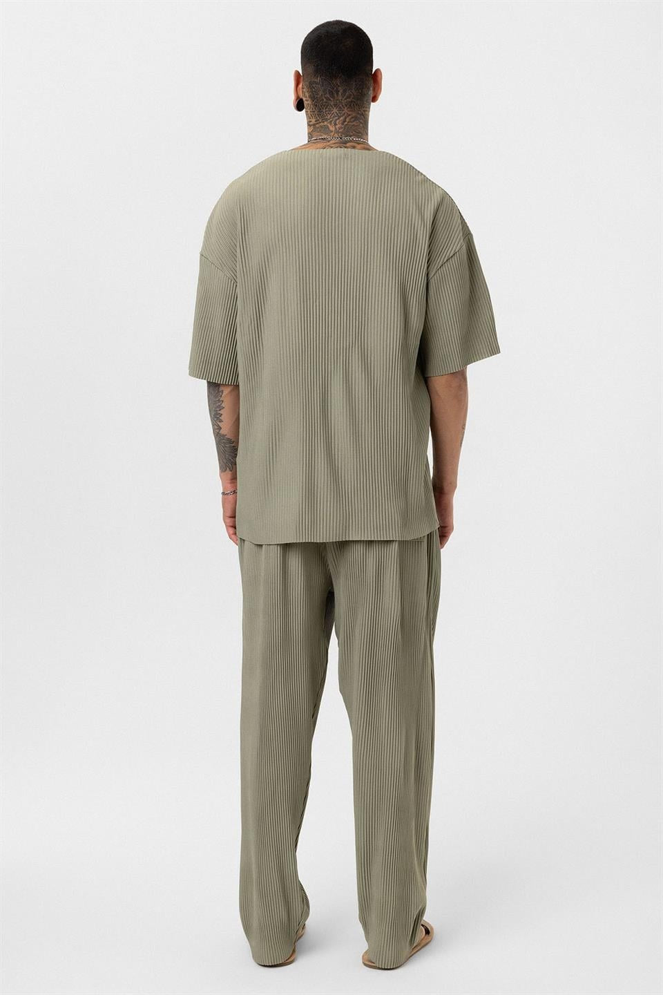 Basic Oversized Polo Neck Ottoman Set