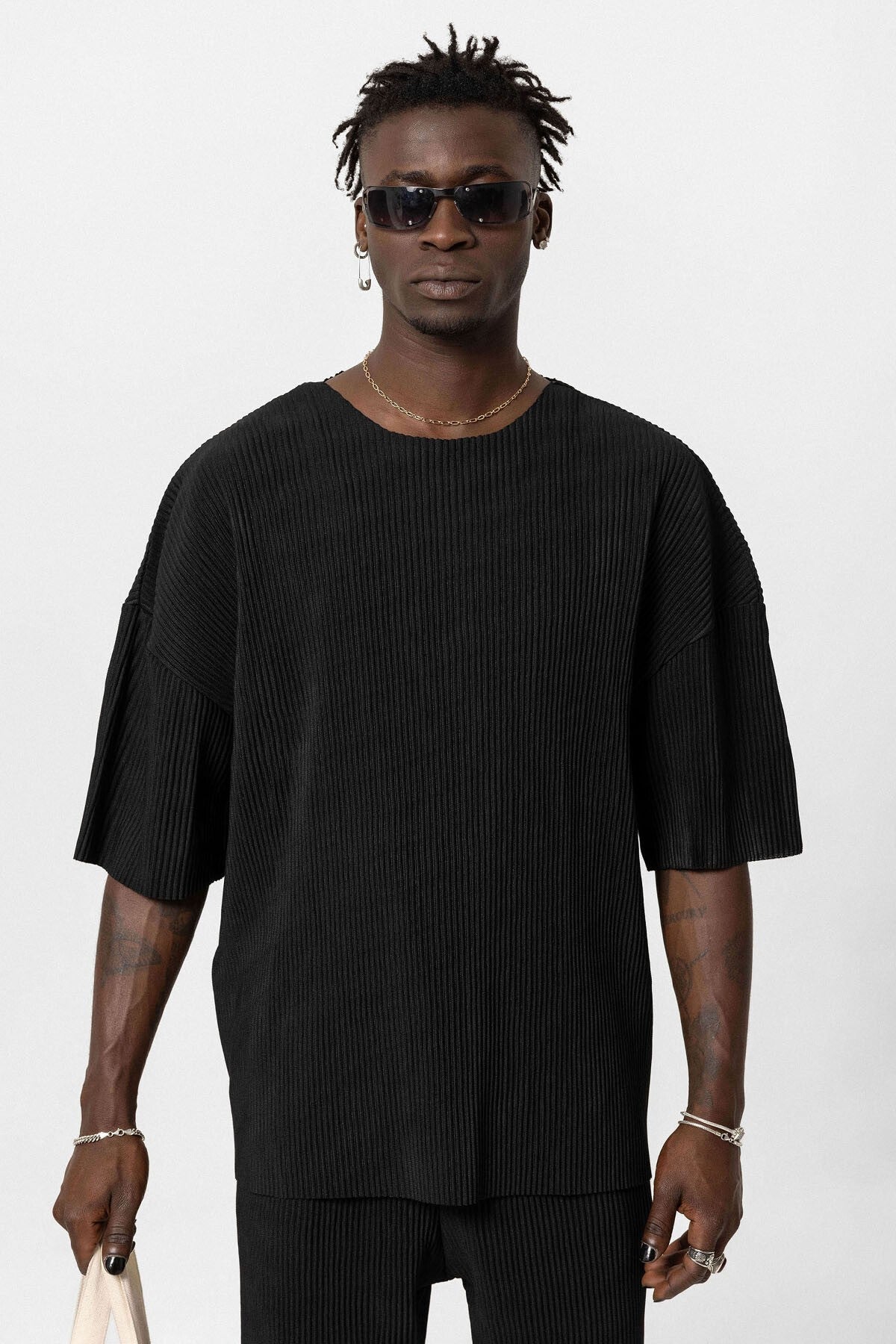 Basic Oversized Polo Neck Ottoman Set