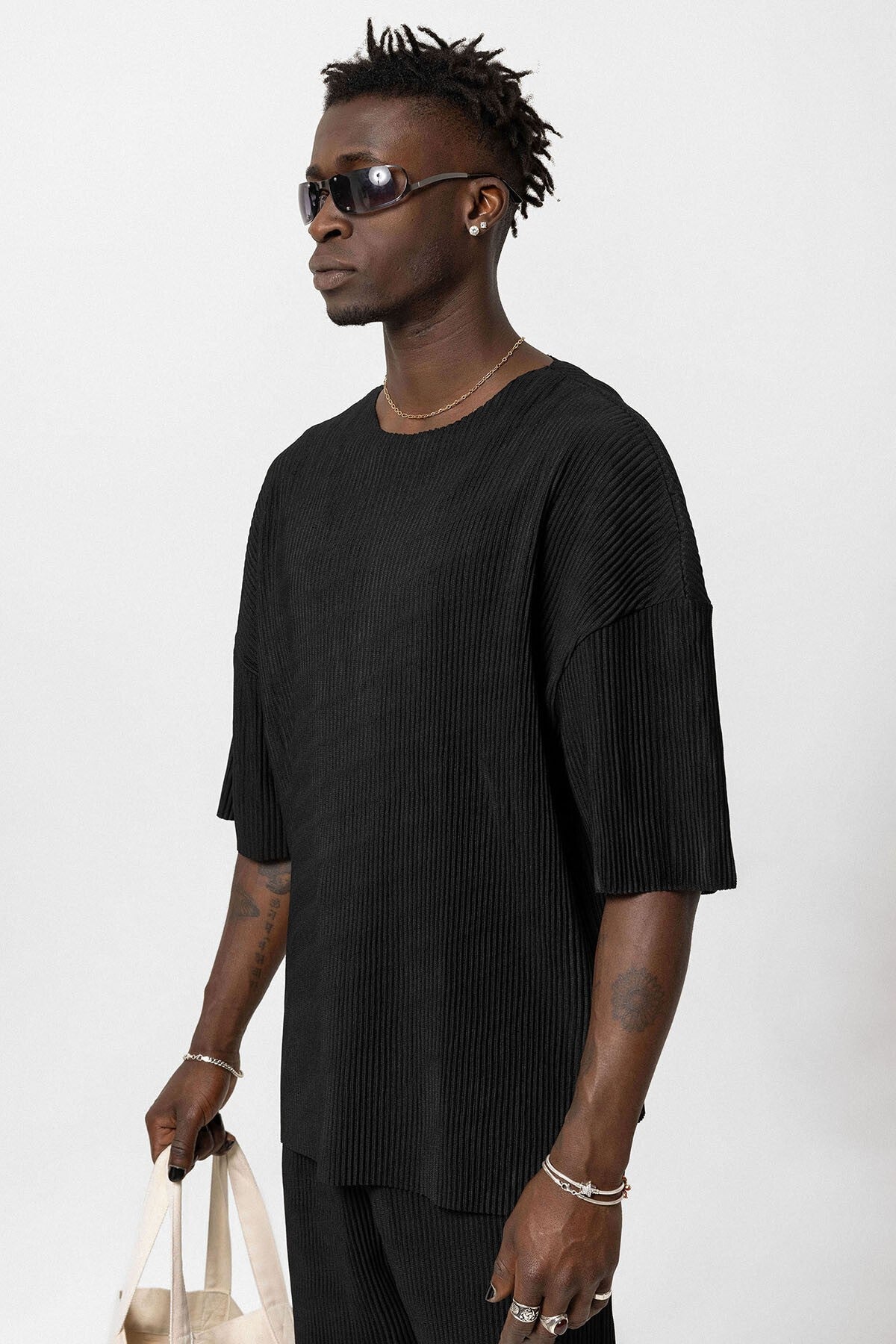 Basic Oversized Polo Neck Ottoman Set