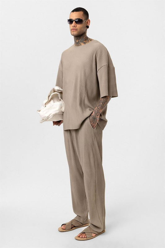 Basic Oversized Polo Neck Ottoman Set