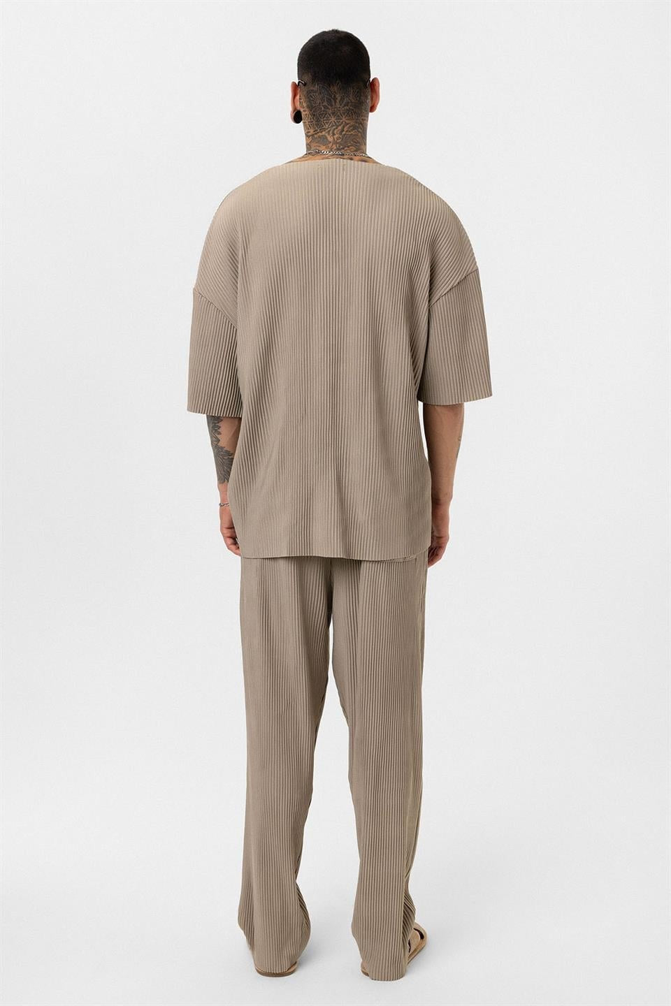 Basic Oversized Polo Neck Ottoman Set