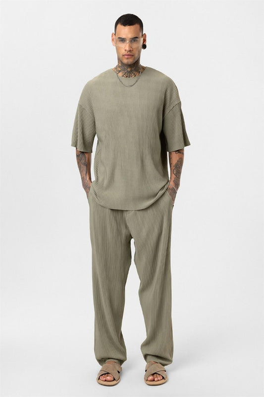 Basic Oversized Polo Neck Ottoman Set