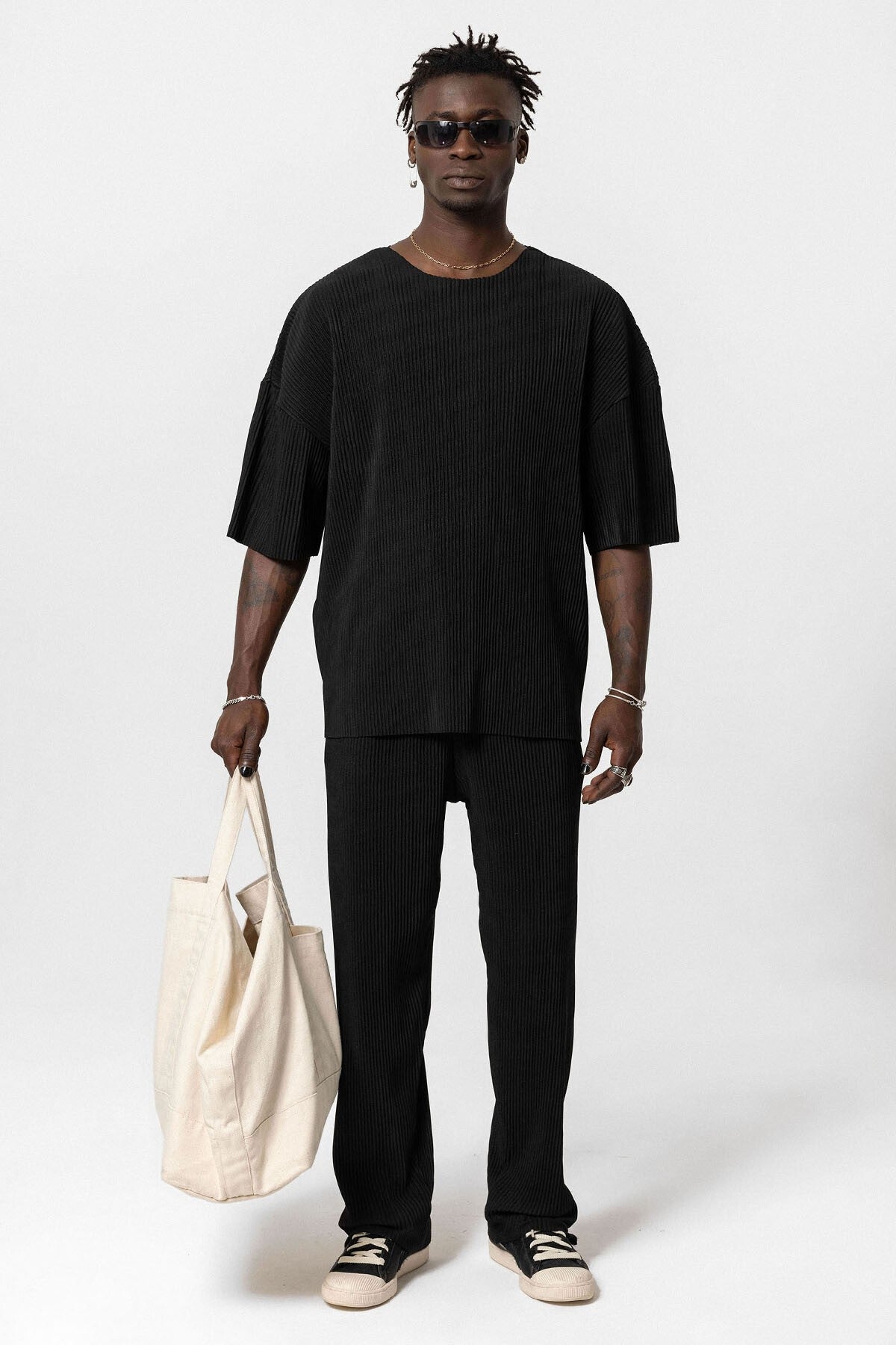 Basic Oversized Polo Neck Ottoman Set