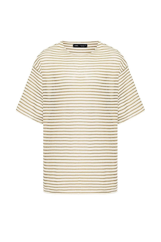 Striped Oversized Knit T-Shirt 30-773