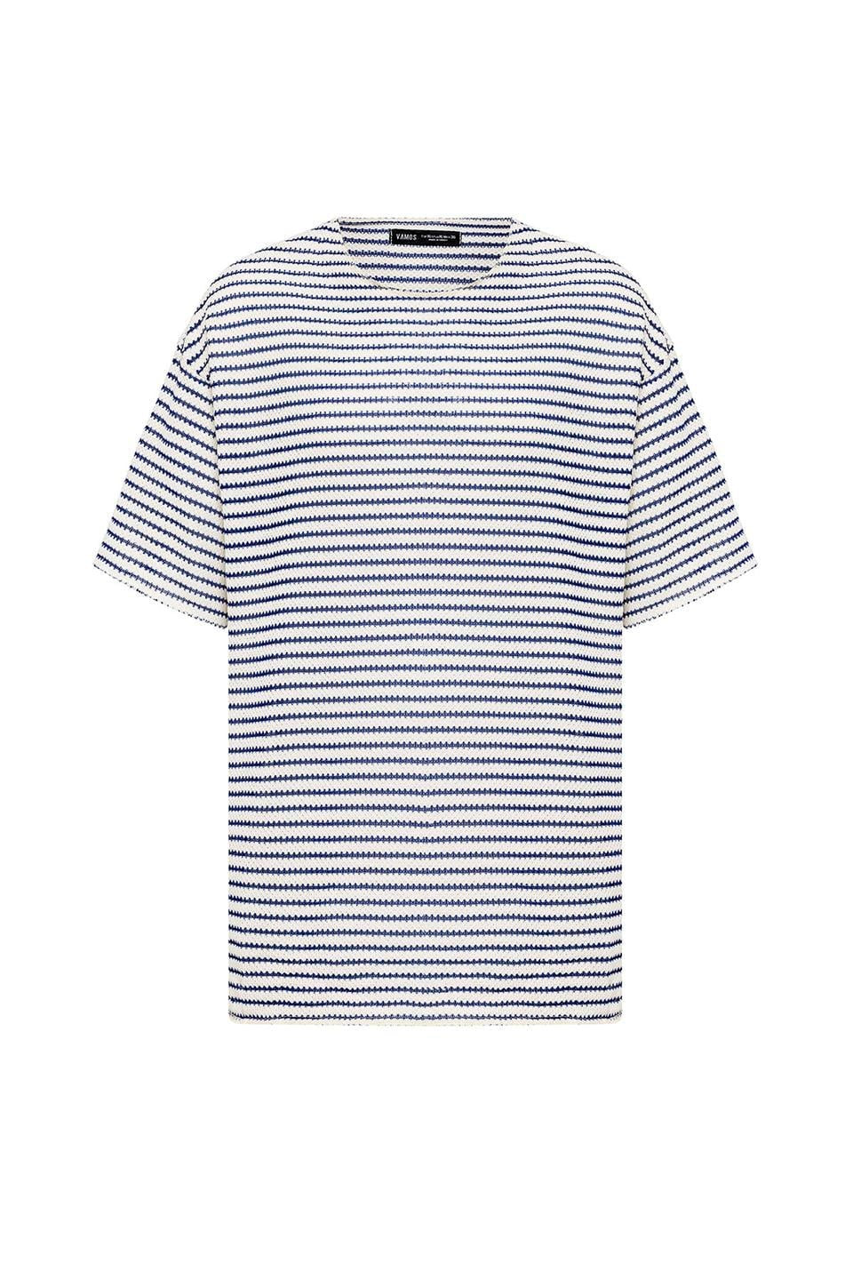 Striped Oversized Knit T-Shirt 30-773