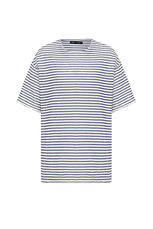 Striped Oversized Knit T-Shirt 30-773