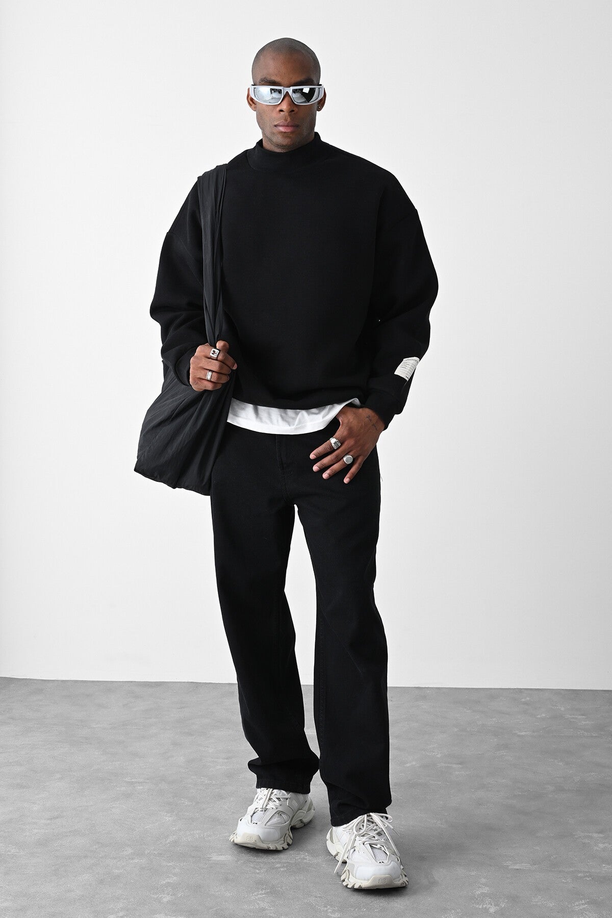 Oversized Sweatshirt with Card Detail
