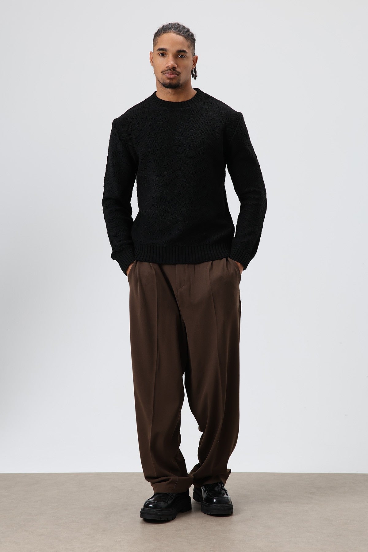 Baggy-Fit Fabric Pants 30-795-1