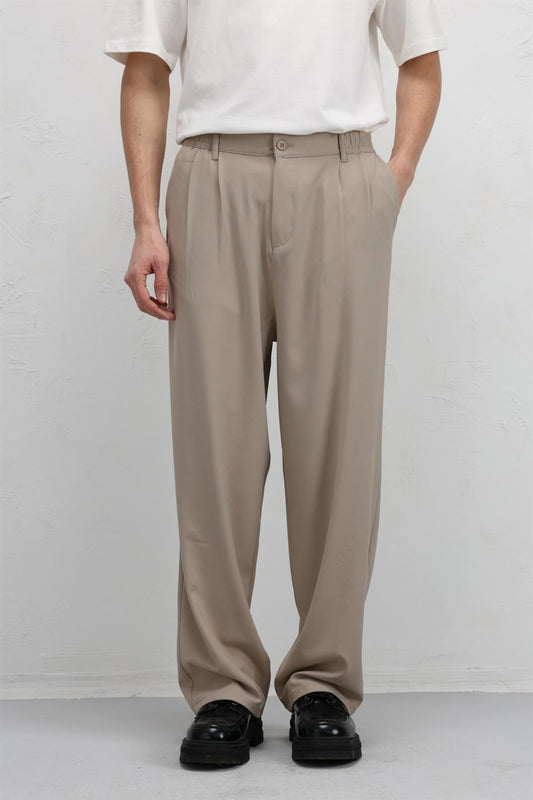 Baggy-Fit Fabric Pants 30-795-1