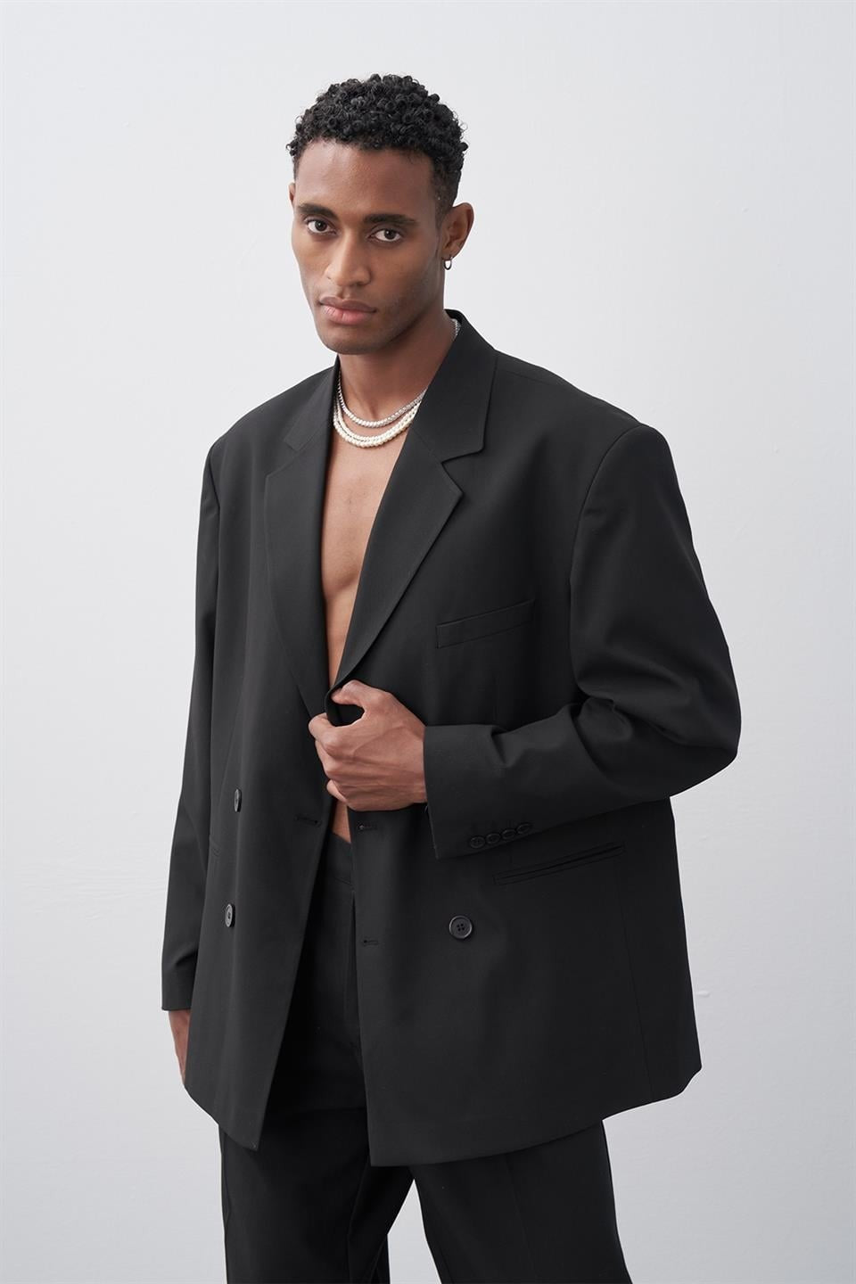 Comfortable Fitted Double-Breasted Suit 30-821