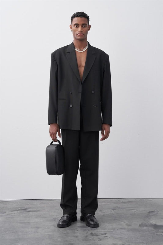 Comfortable Fitted Double-Breasted Suit 30-821