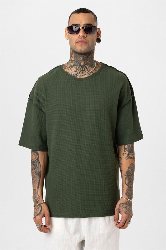 Oversized Knit T-Shirt with Back Print