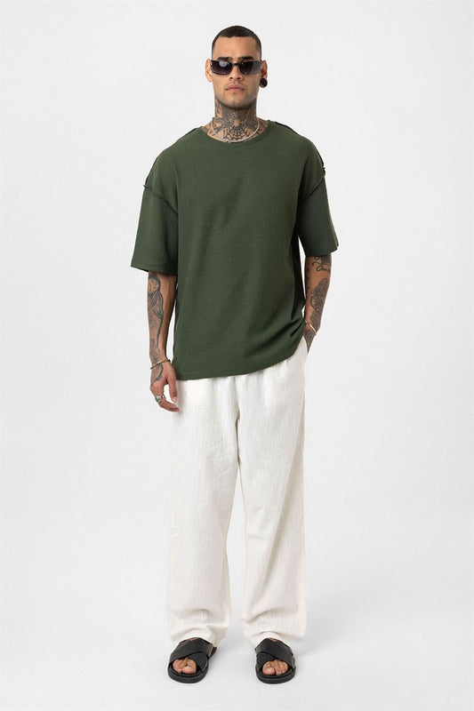 Oversized Knit T-Shirt with Back Print