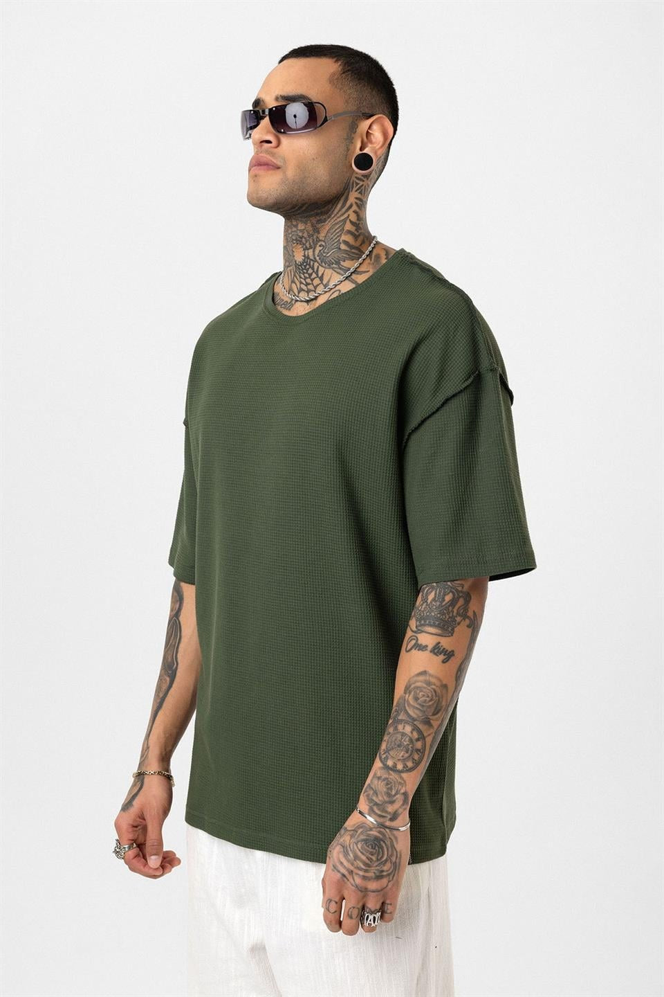 Oversized Knit T-Shirt with Back Print