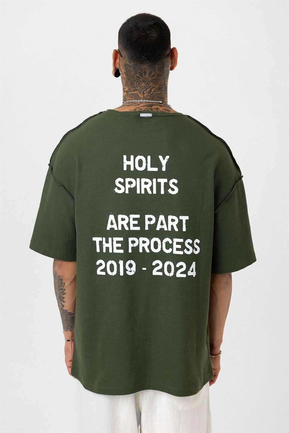 Oversized Knit T-Shirt with Back Print