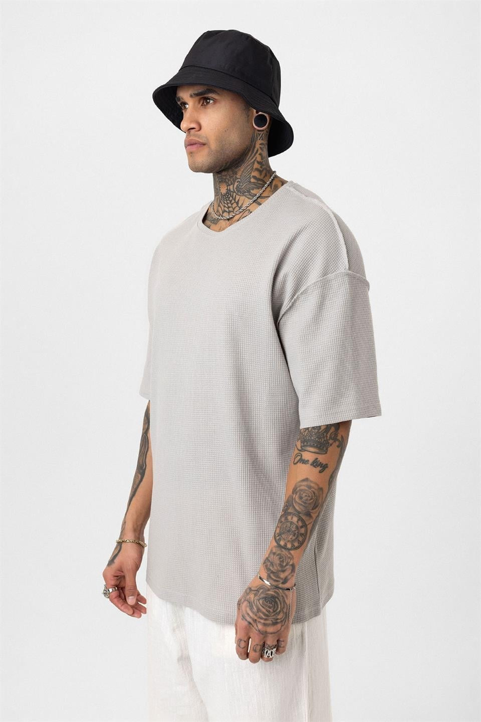 Oversized Knit T-Shirt with Back Print