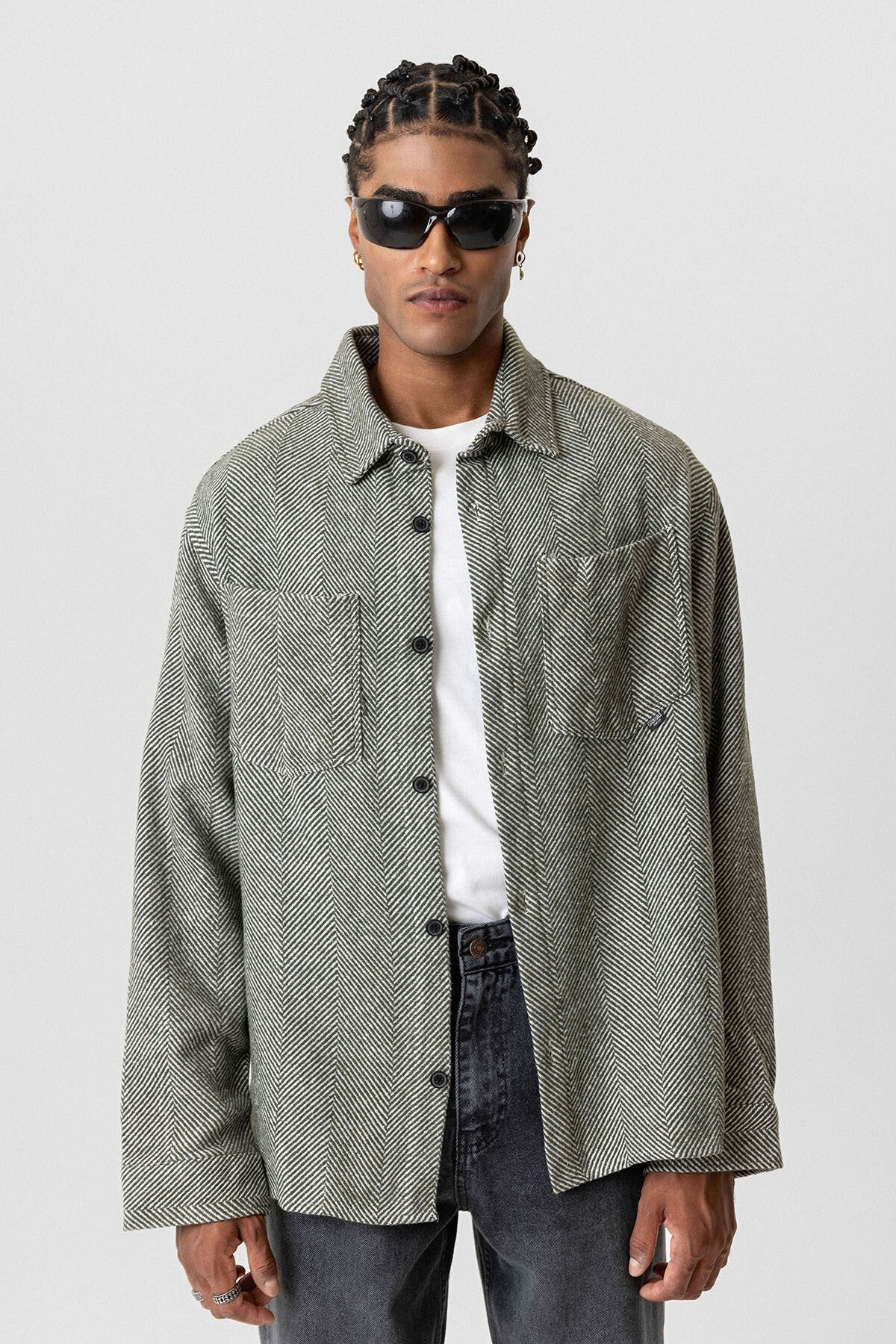 Oversized Lumberjack Shirt with Double Pockets