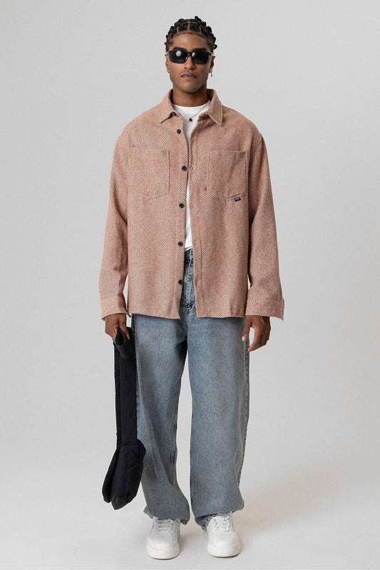 Oversized Lumberjack Shirt with Double Pockets