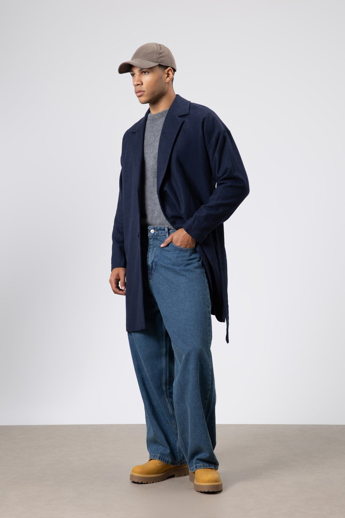 Oversized Arched Cashmere Coat