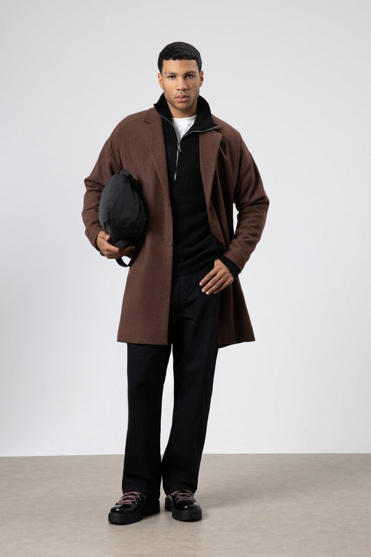 Oversized Arched Cashmere Coat