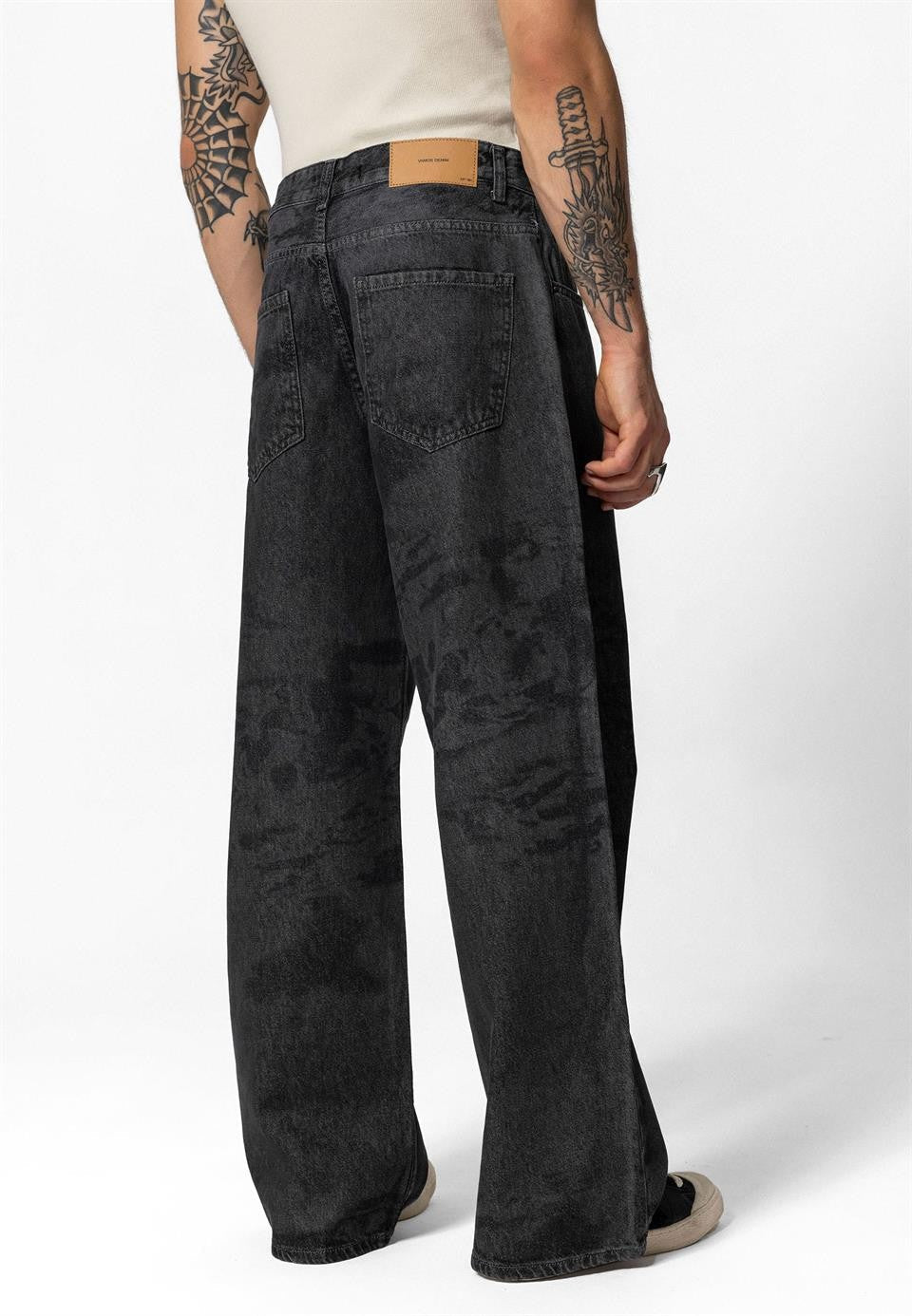Laser-Printed Baggy Jeans