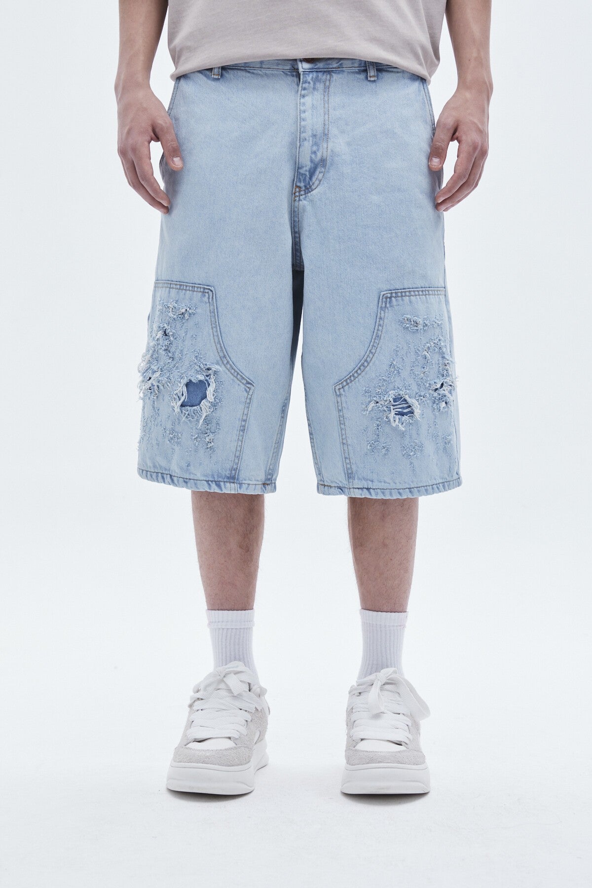 Oversized Denim Bermuda Shorts 40-224