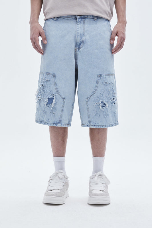Oversized Denim Bermuda Shorts 40-224