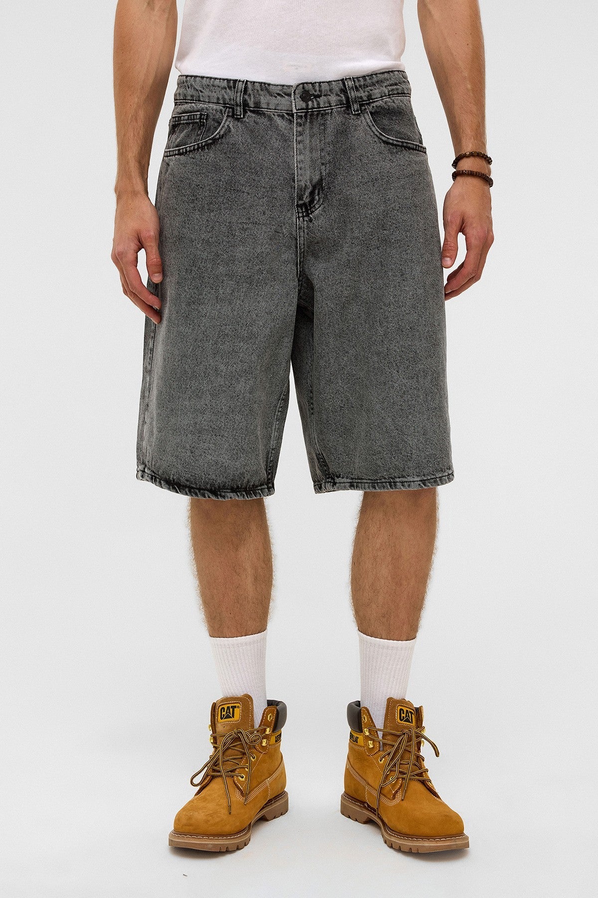 Oversized Denim Bermuda Shorts