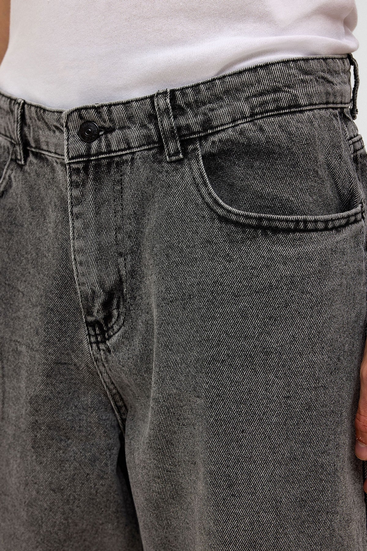 Oversized Denim Bermuda Shorts