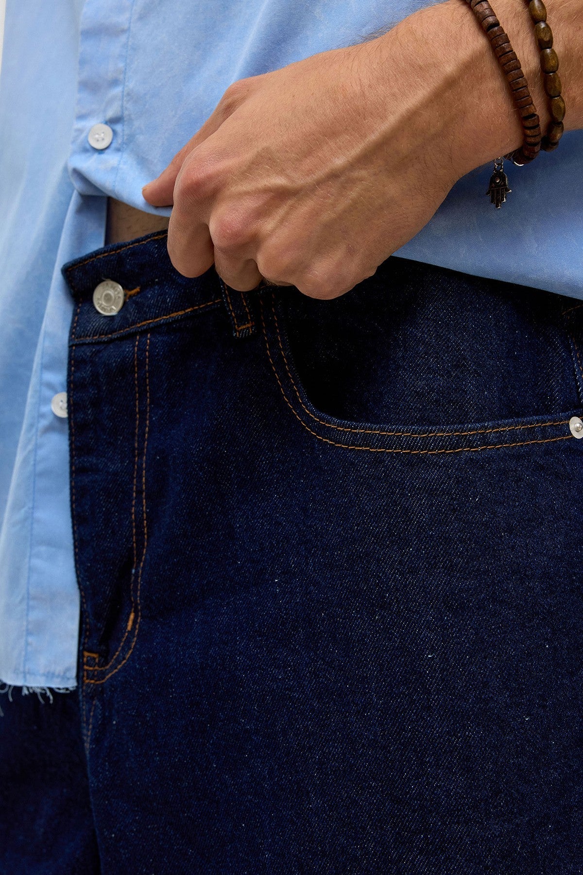 Oversized Denim Bermuda Shorts