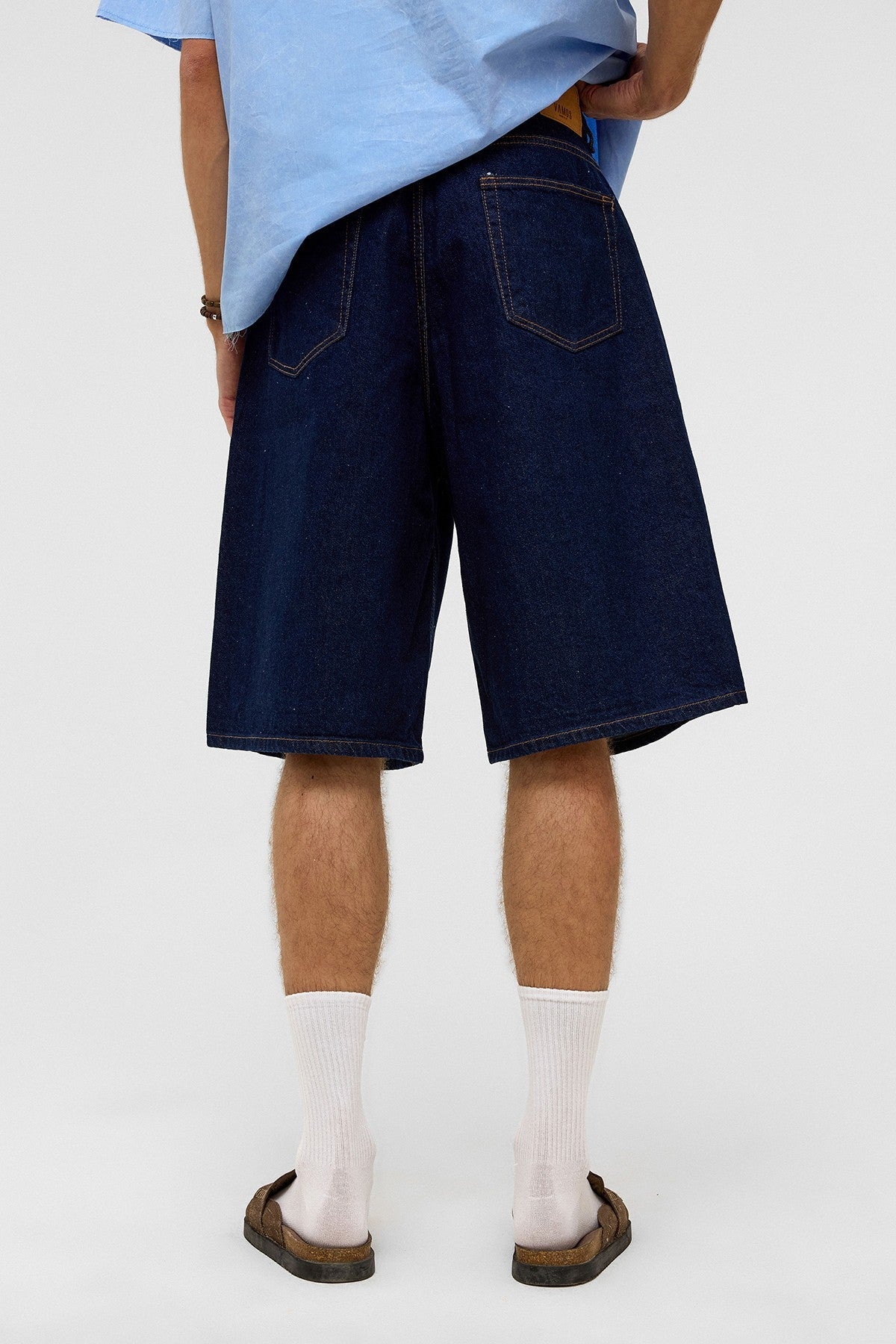 Oversized Denim Bermuda Shorts