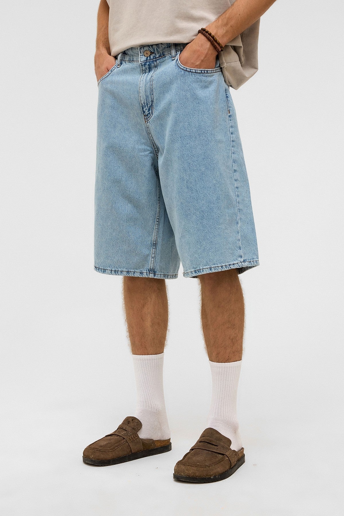 Oversized Denim Bermuda Shorts 40-285