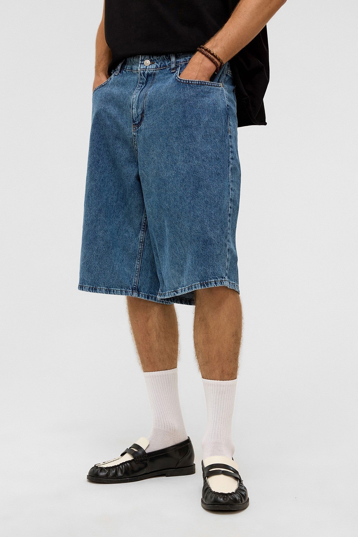 Oversized Denim Bermuda Shorts 40-285