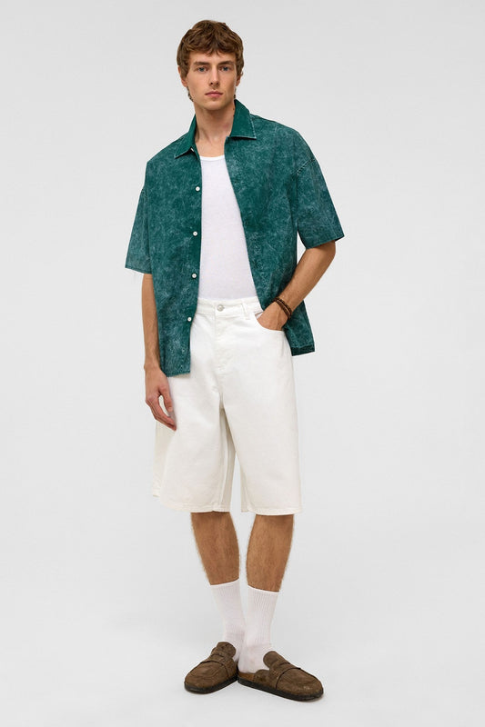 Oversized Denim Bermuda Shorts