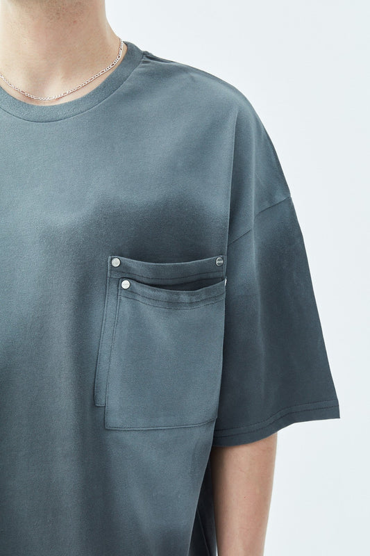 Oversized T-Shirt with Washed Pocket Detail