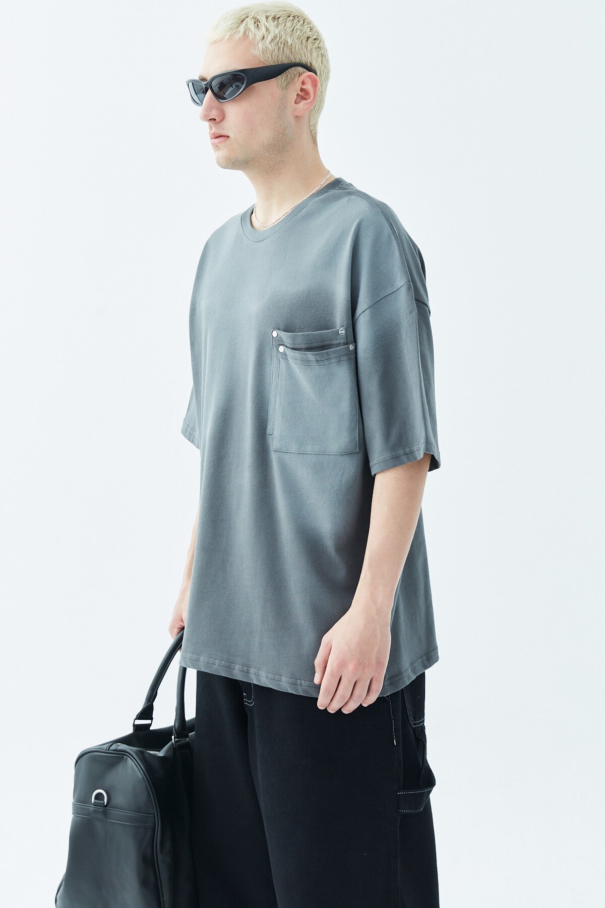 Oversized T-Shirt with Washed Pocket Detail