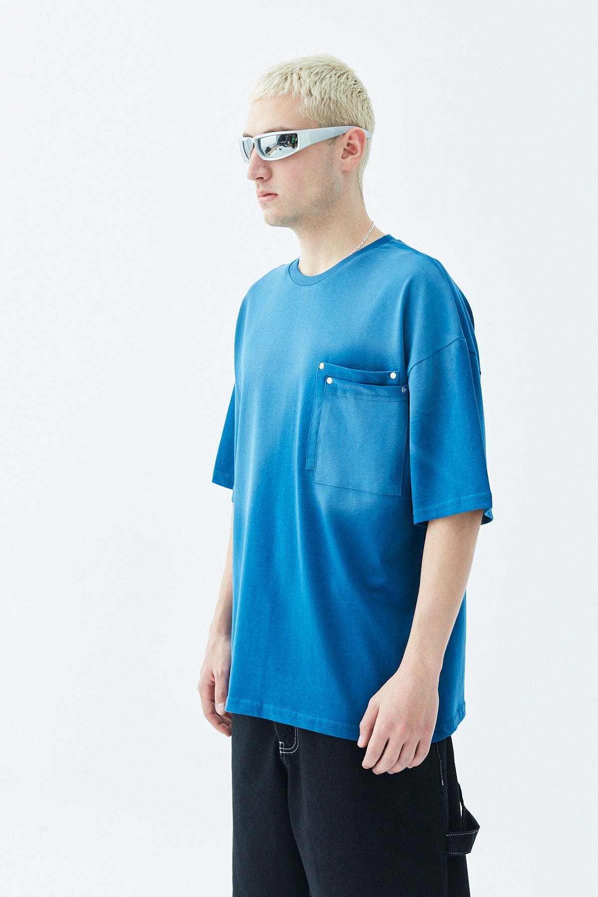 Oversized T-Shirt with Washed Pocket Detail
