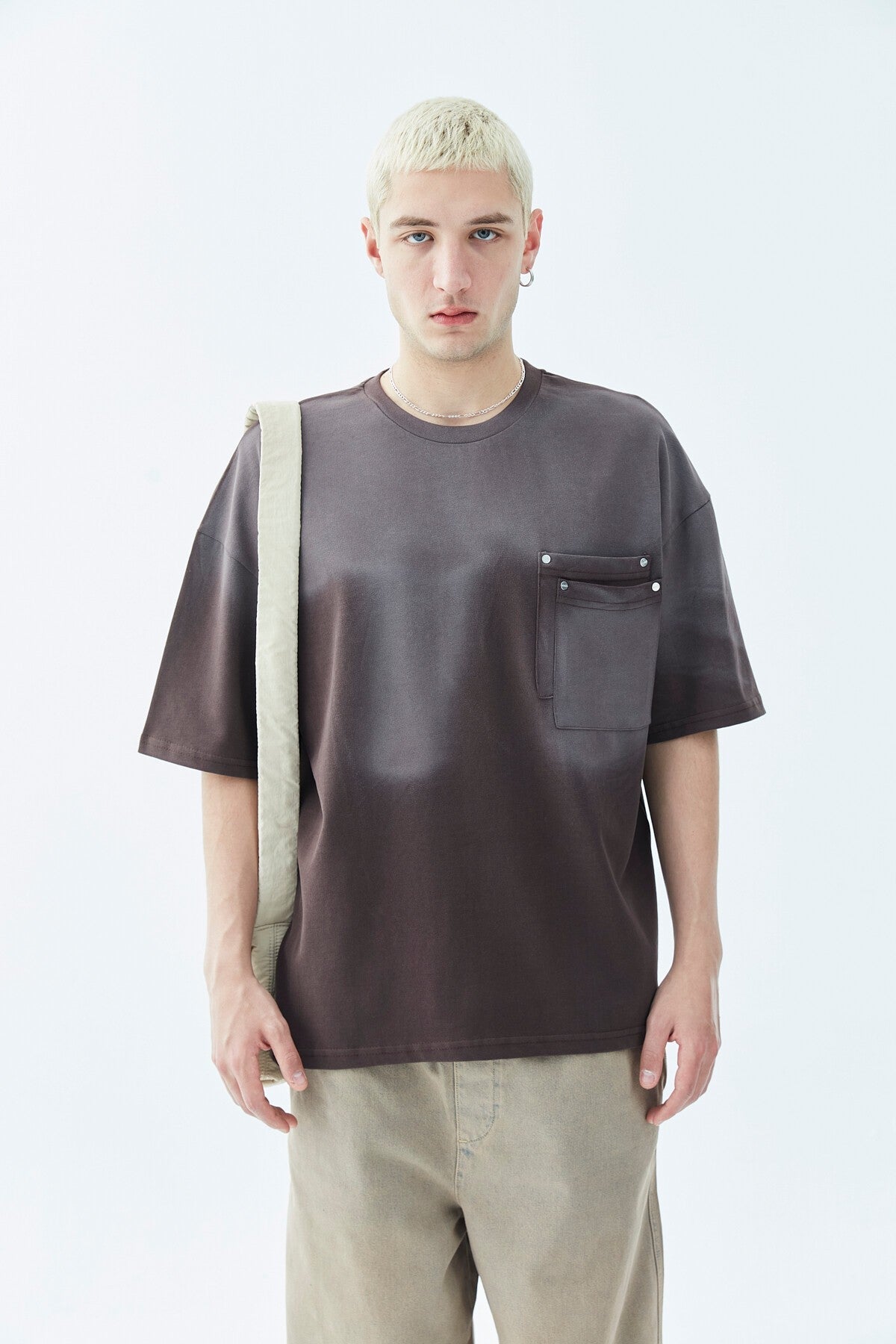 Oversized T-Shirt with Washed Pocket Detail