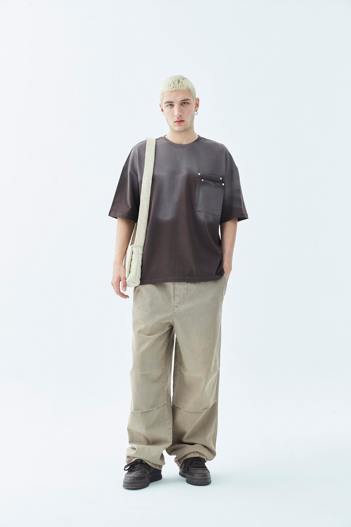 Oversized T-Shirt with Washed Pocket Detail