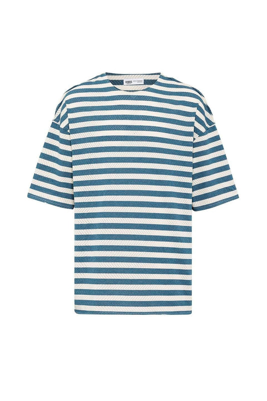 Oversized Striped Knit T-Shirt