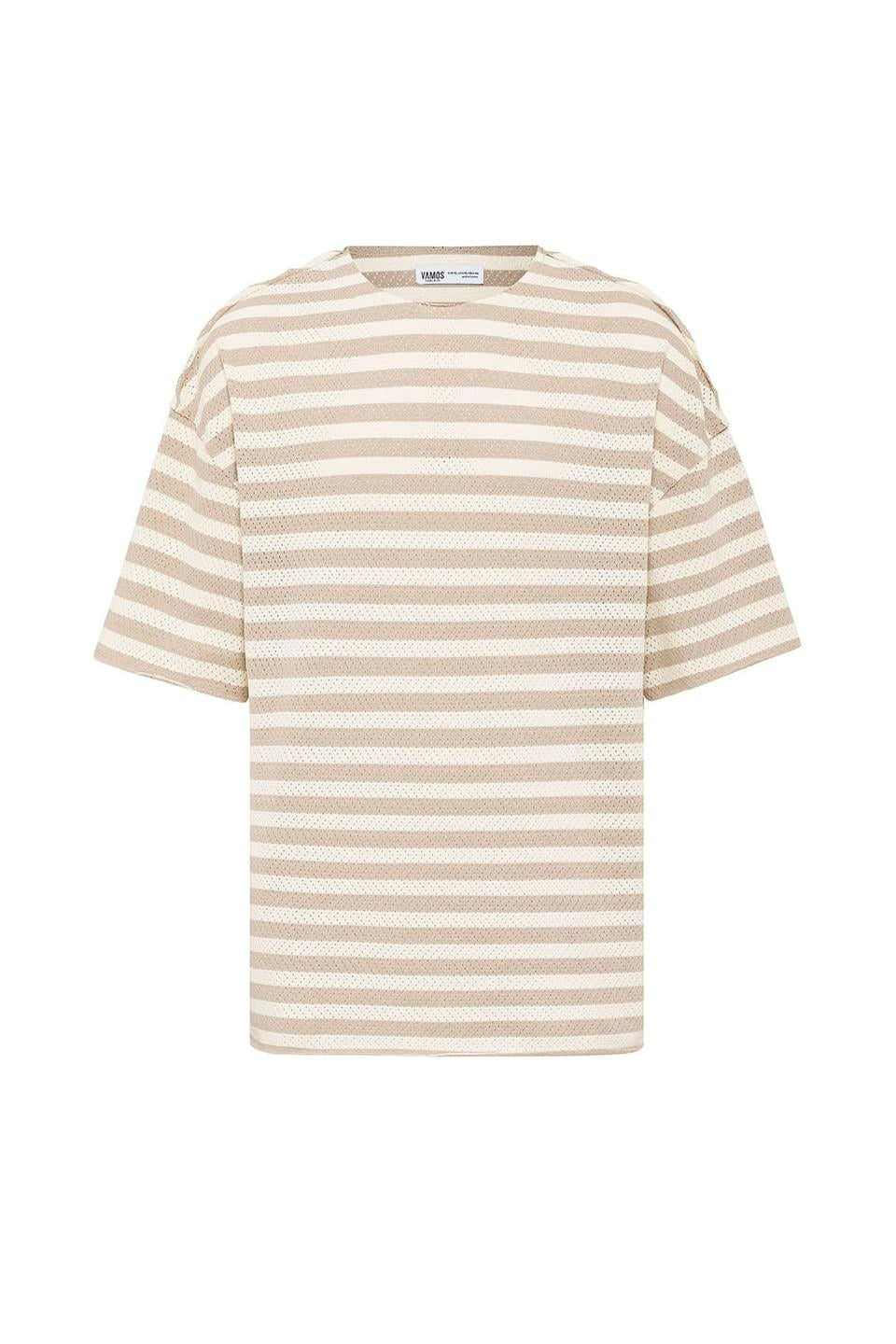Oversized Striped Knit T-Shirt