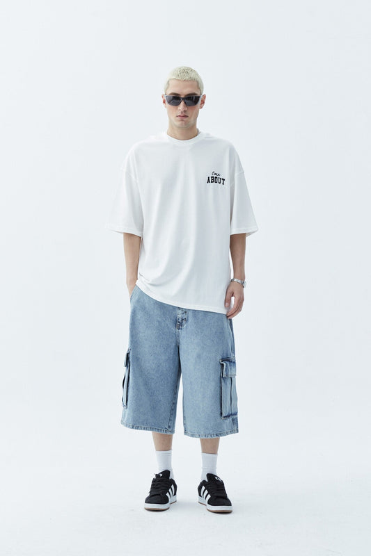 Oversized Denim Bermuda Shorts 40-433